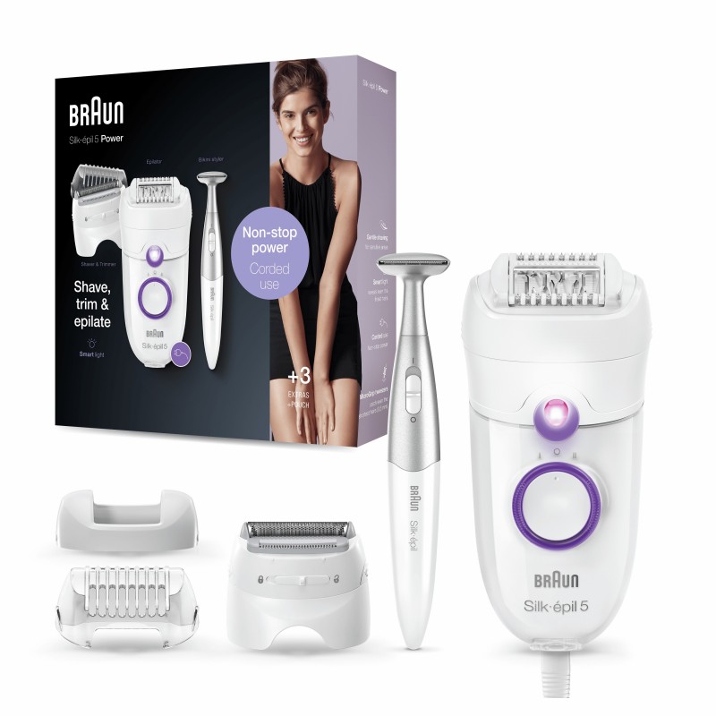 Braun Silk-épil 5 825 Power 28 Pinzette Weiß, Violett