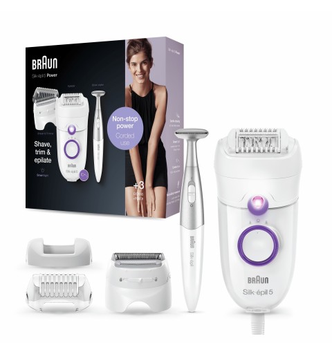 Braun Silk-épil 5 825 Power 28 Pinzette Weiß, Violett