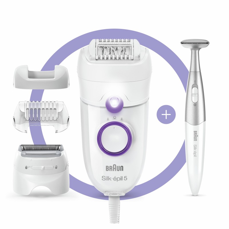 Braun Silk-épil 5 825 Power 28 Pinzette Weiß, Violett