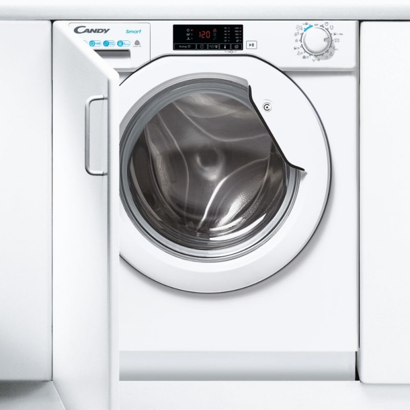 Candy CBD 485D1E 1-S machine à laver avec sèche linge Intégré (placement) Charge avant Blanc E