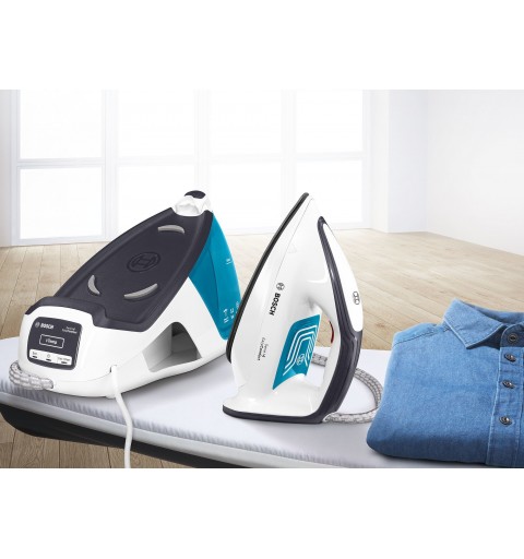 Bosch Serie 4 TDS4050 estación plancha al vapor 2400 W 1,4 L Suela Ceranium Glissée Azul, Blanco