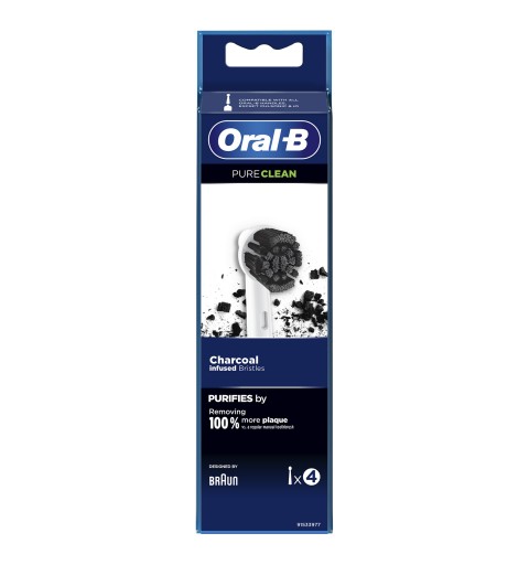 Oral-B PureClean 80349854 tête de brosses 4 pièce(s) Noir, Blanc
