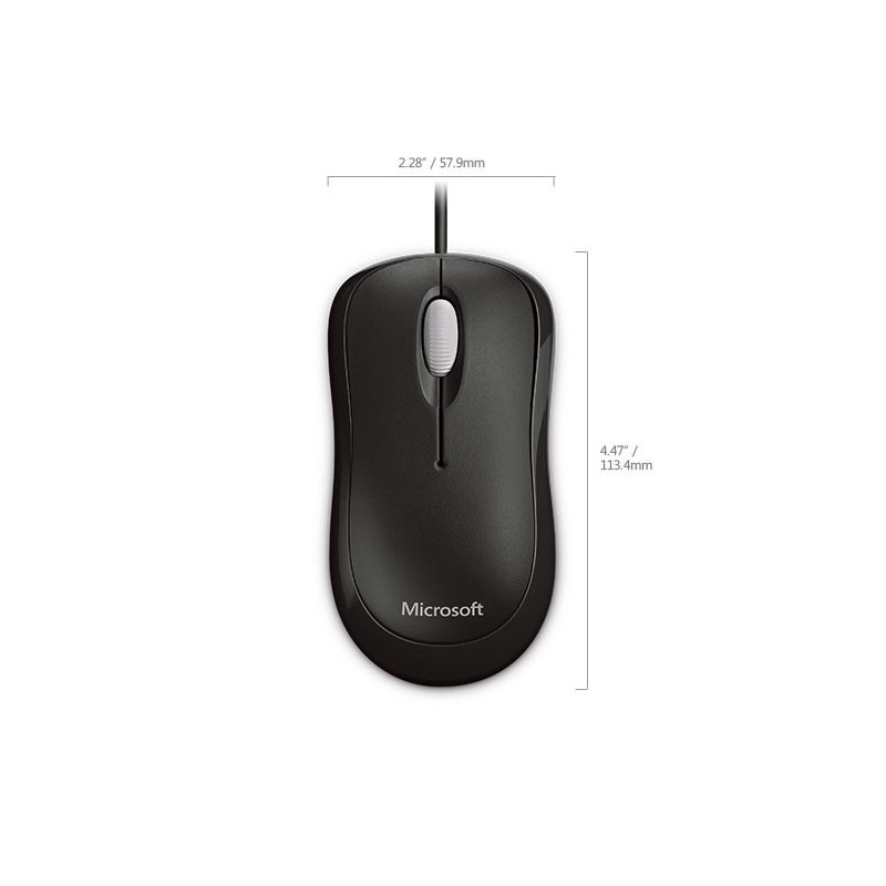 Microsoft Basic Optical Mouse souris Ambidextre USB Type-A Optique 800 DPI