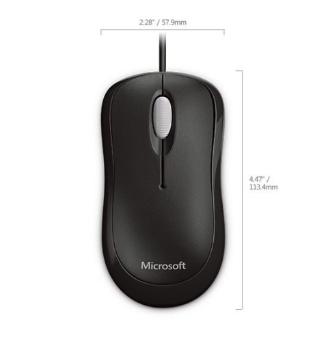 Microsoft Basic Optical Mouse Maus Beidhändig USB Typ-A Optisch 800 DPI