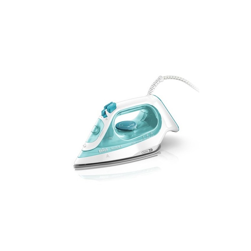 Braun SI 3041 GR Fer à vapeur Semelle en céramique 2350 W Turquoise, Blanc