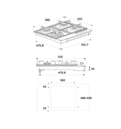 Beko HAG642C4SX Stainless steel Built-in Gas 4 zone(s)