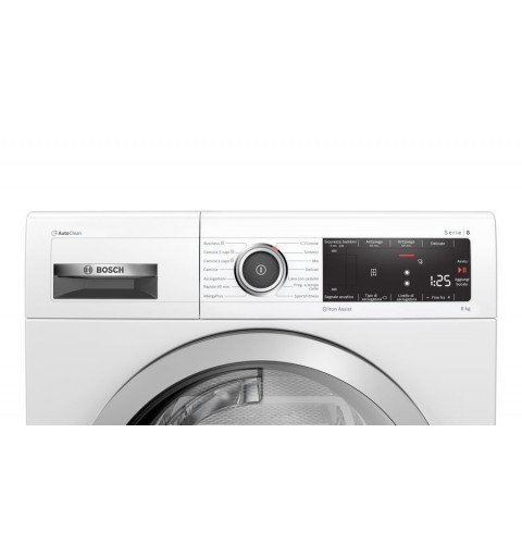 Bosch Serie 8 WTX87KR8IT asciugatrice Libera installazione Caricamento frontale 8 kg A++ Bianco