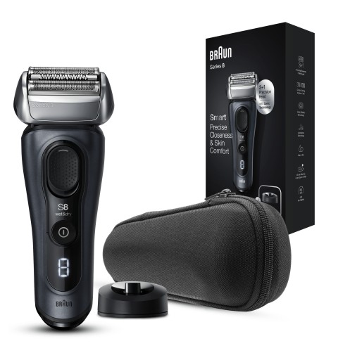 Braun Series 8 8413s Rasoio Elettrico Barba, Testina Con Rifinitore Di Precisione 3+1, Tecnologia Sonica E Adattamento Della