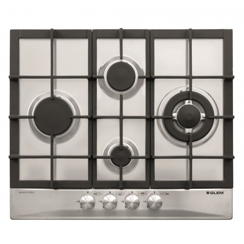 Glem Gas GT645HIX hob Stainless steel Built-in 4 zone(s)