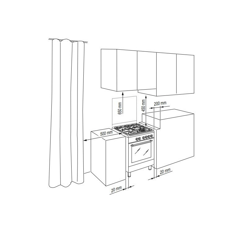 De’Longhi DMW 64 ED cucina Gas Bianco A