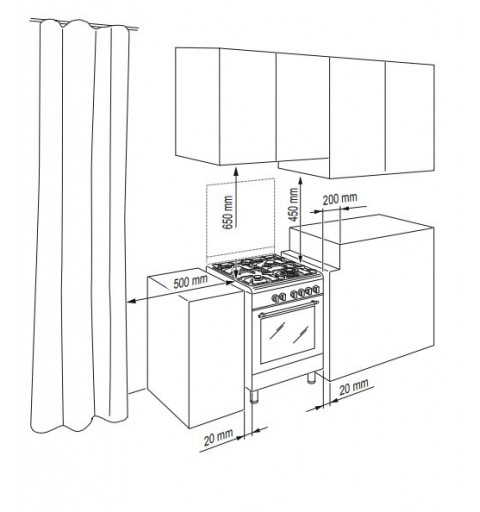 De’Longhi DMW 64 ED cucina Gas Bianco A