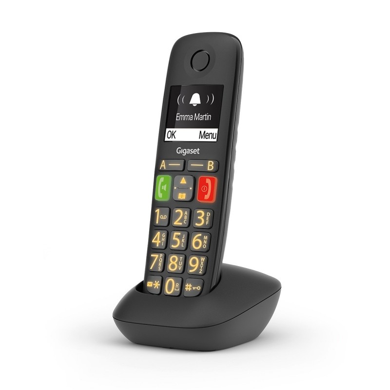 Gigaset E290 Téléphone analog dect Identification de l'appelant Noir