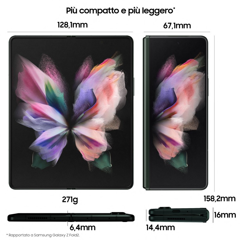 Samsung Galaxy Z Fold3 5G 19,3 cm (7.6") Double SIM Android 11 USB Type-C 12 Go 256 Go 4400 mAh Vert