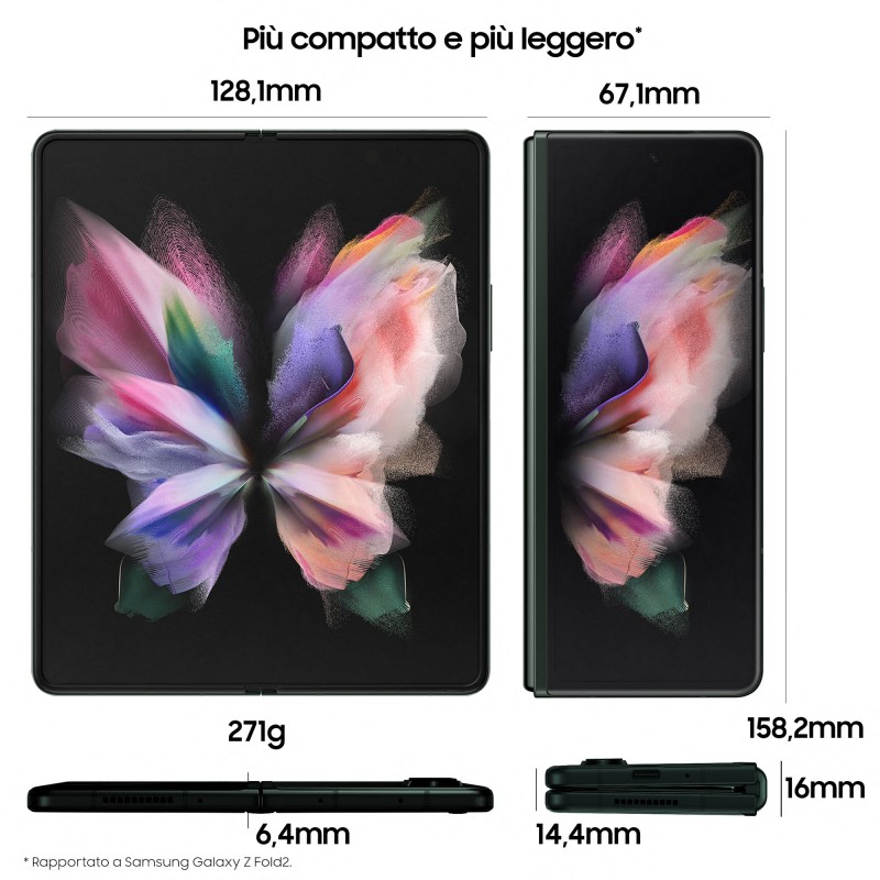 Samsung Galaxy Z Fold3 5G 19,3 cm (7.6") SIM doble Android 11 USB Tipo C 12 GB 256 GB 4400 mAh Verde