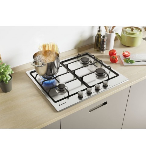 Candy Timeless CHW6BRX Acciaio inossidabile Da incasso Gas 4 Fornello(i)