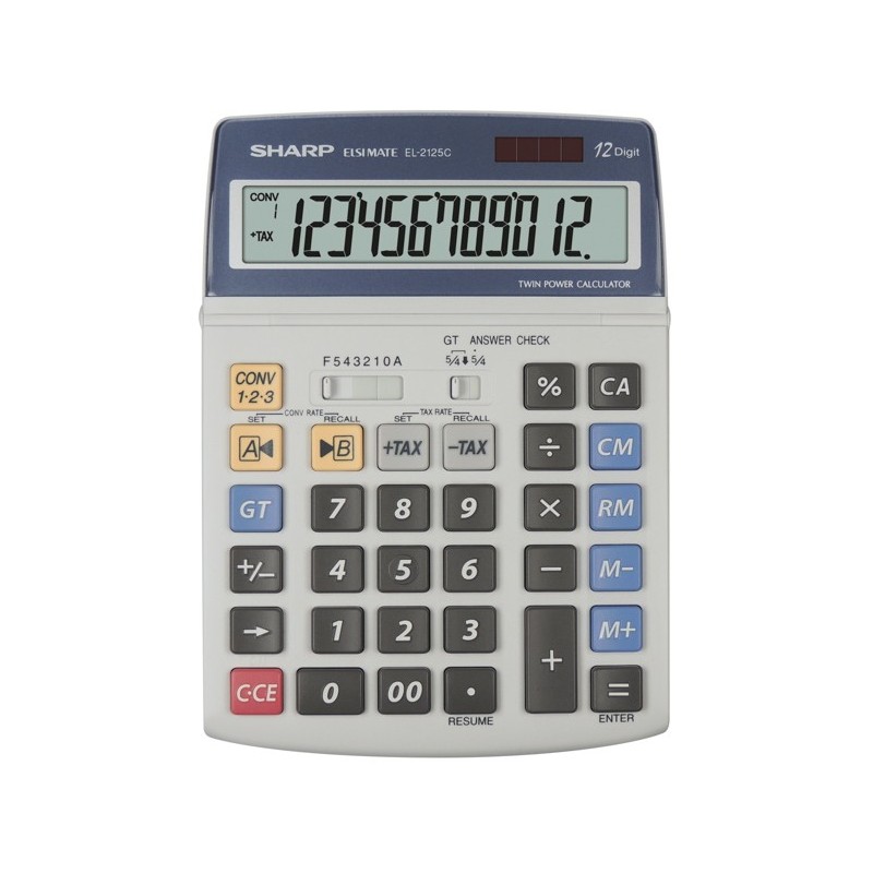 Sharp EL2125C calculadora Escritorio Calculadora financiera Negro, Azul, Gris