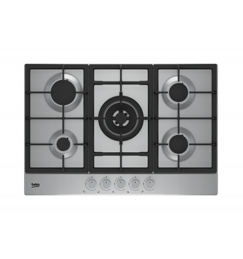 Beko HAW752C5SX Acier inoxydable Intégré (placement) 75 cm Gaz 5 zone(s)