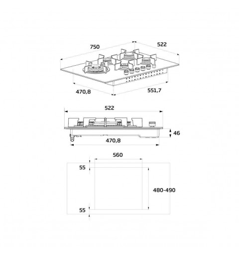 Beko HAW752C5SX Acciaio inossidabile Da incasso 75 cm Gas 5 Fornello(i)