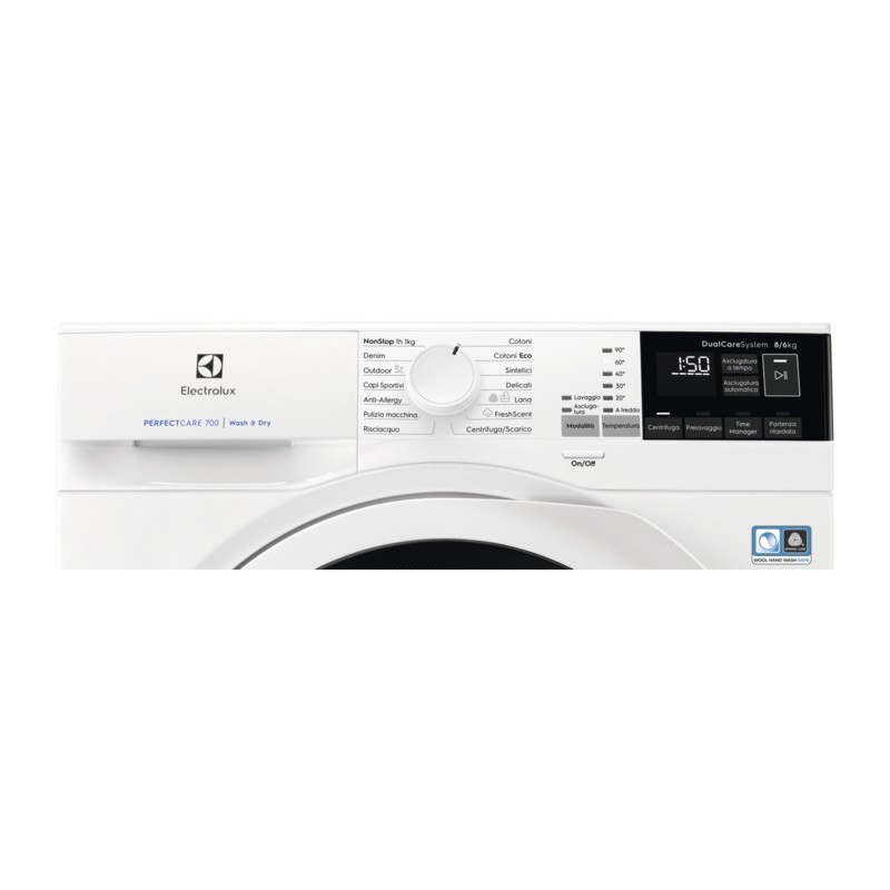 Electrolux PerfectCare 700 machine à laver avec sèche linge Autoportante Charge avant Blanc E