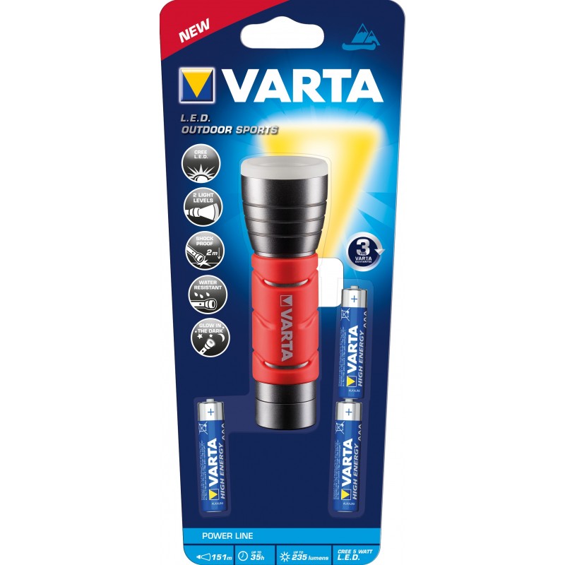 Varta 17627101421 Nero, Rosso Torcia a mano LED