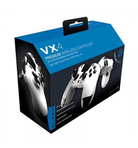 Gioteck VX4 Blanco Bluetooth Gamepad Analógico Digital PC, PlayStation 4, PlayStation 5