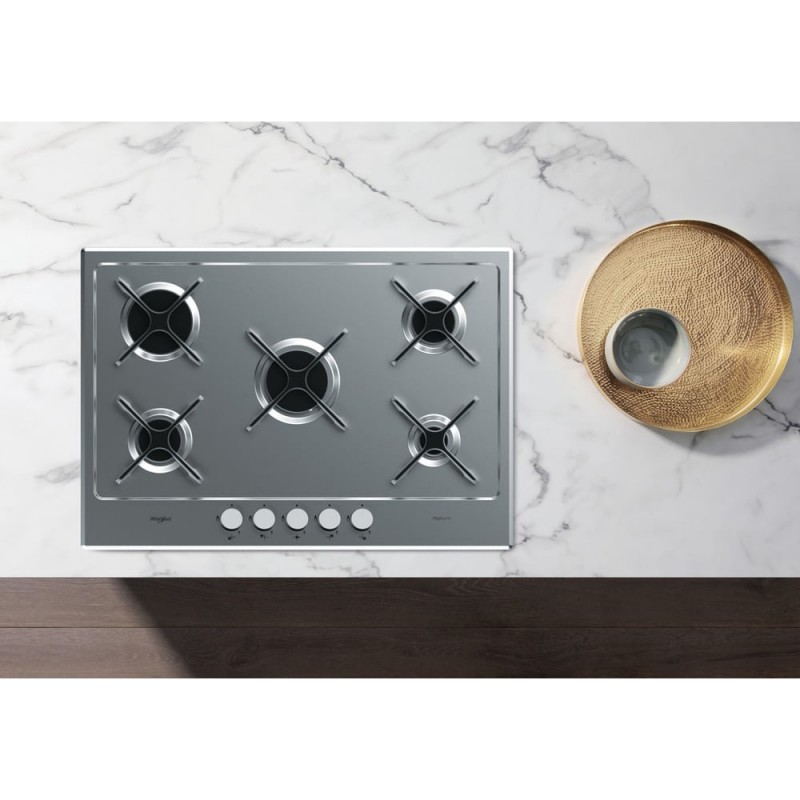 Whirlpool GMA 7514 IXL Plata Integrado 73 cm Encimera de gas 5 zona(s)