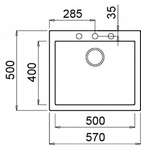 Elleci Quadra 105 Evier à poser Rectangulaire Granitek