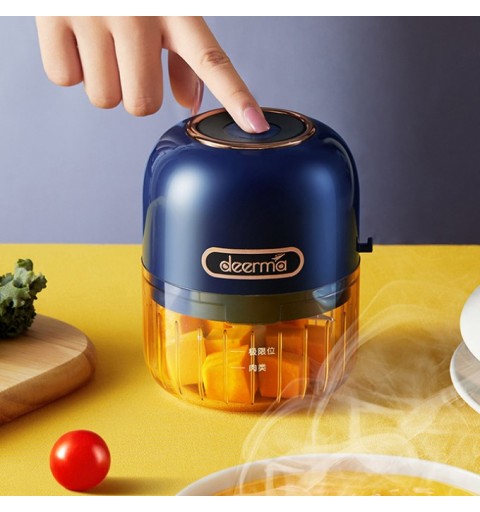 Deerma JS100 electric food chopper 0.15 L 40 W Black, Blue, Transparent