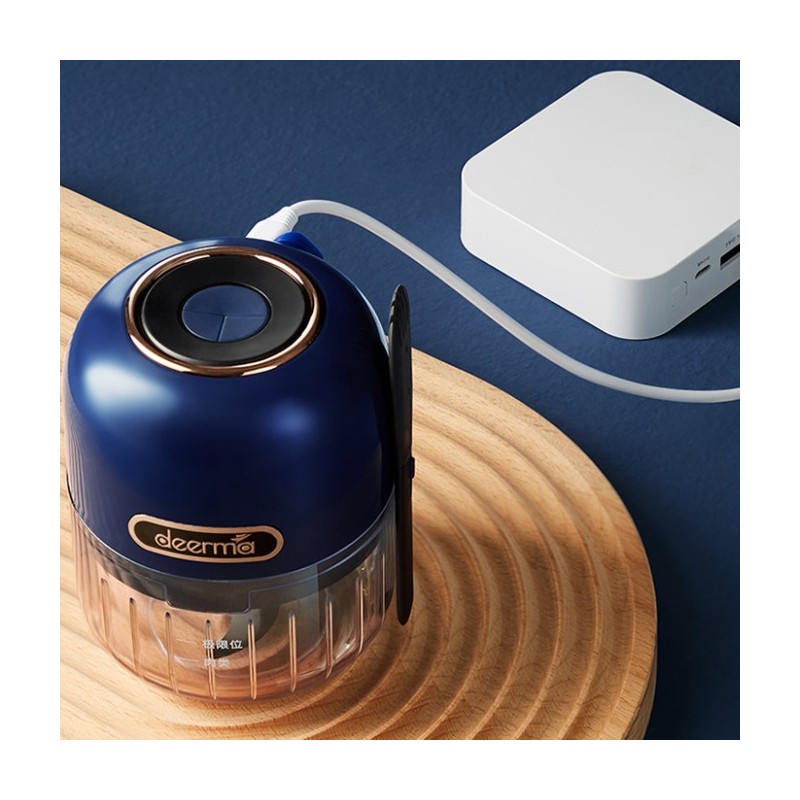 Deerma JS100 electric food chopper 0.15 L 40 W Black, Blue, Transparent