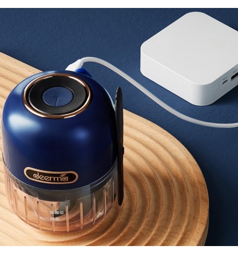 Deerma JS100 electric food chopper 0.15 L 40 W Black, Blue, Transparent