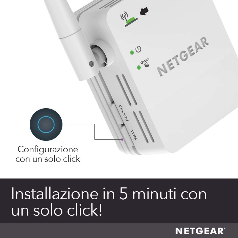 Netgear N300 WiFi Range Extender Netzwerksender & -empfänger Weiß 10, 100, 300 Mbit s