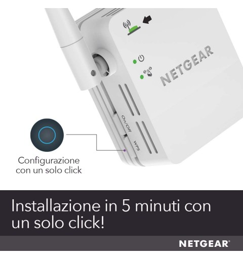 Netgear N300 WiFi Range Extender Netzwerksender & -empfänger Weiß 10, 100, 300 Mbit s
