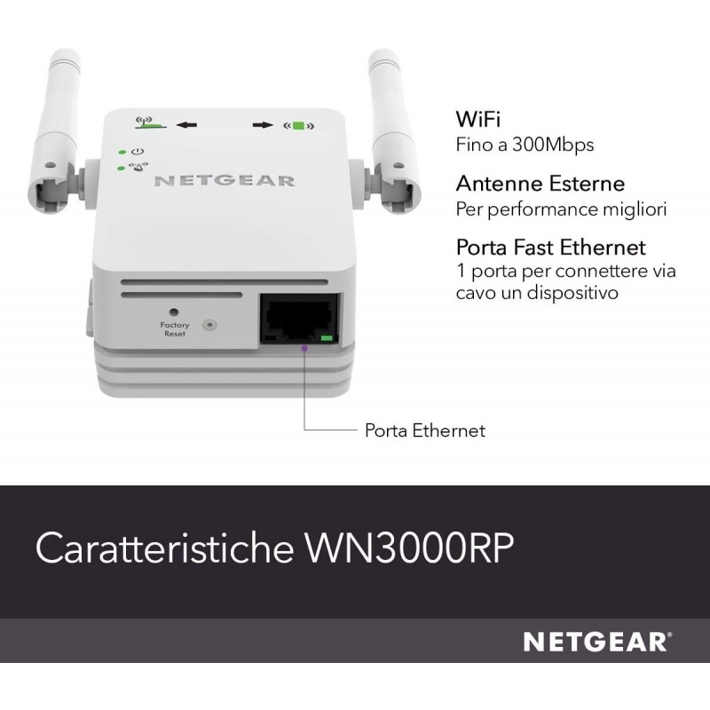 Netgear N300 WiFi Range Extender Netzwerksender & -empfänger Weiß 10, 100, 300 Mbit s