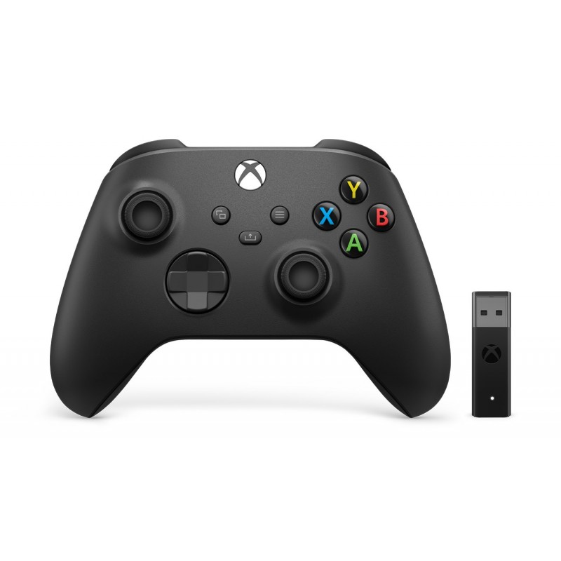 Microsoft Xbox Wireless Controller + Wireless Adapter for Windows 10 Negro Gamepad PC, Xbox One, Xbox One S, Xbox One X, Xbox