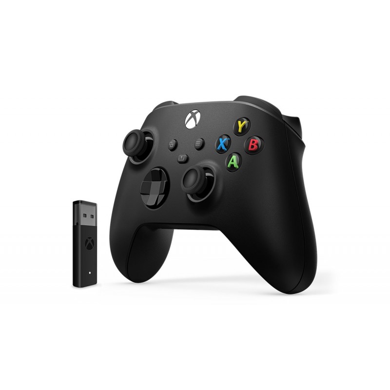 Microsoft Xbox Wireless Controller + Wireless Adapter for Windows 10 Negro Gamepad PC, Xbox One, Xbox One S, Xbox One X, Xbox