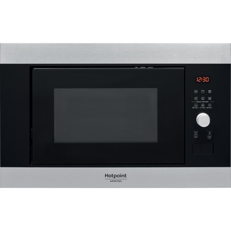 Hotpoint MF25G IX HA Da incasso Microonde con grill 25 L 900 W Nero, Acciaio inossidabile