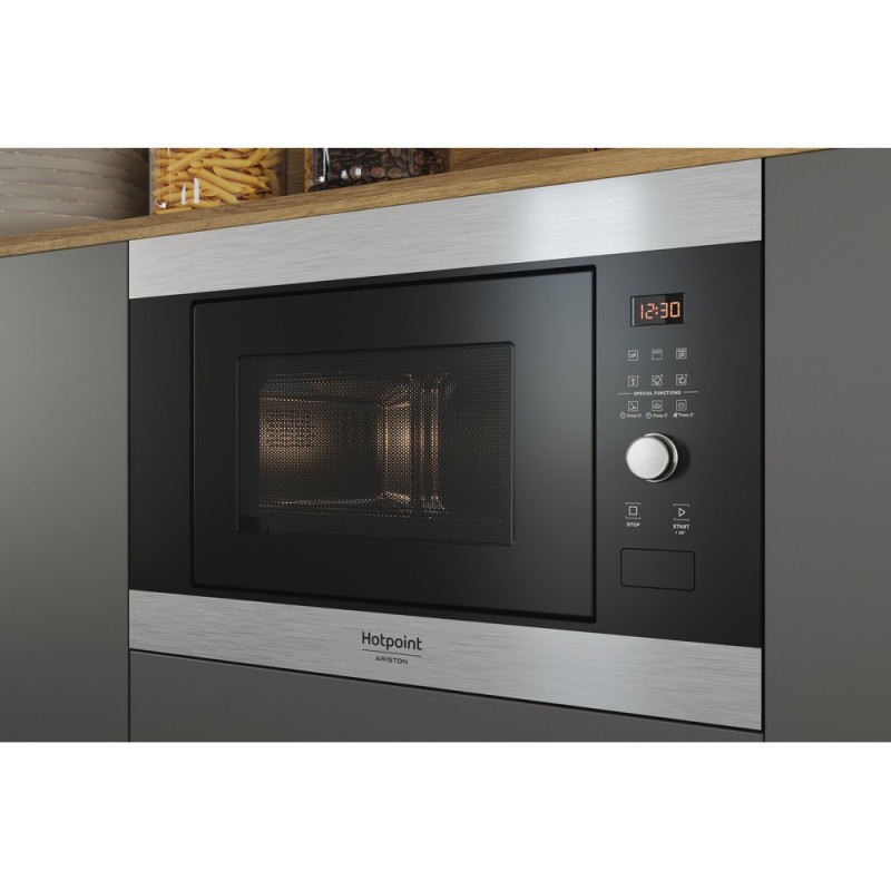 Hotpoint MF25G IX HA Built-in Grill microwave 25 L 900 W Black, Stainless steel