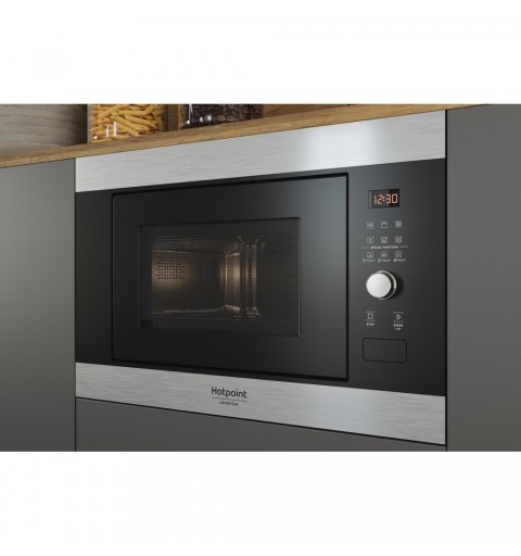Hotpoint MF25G IX HA Built-in Grill microwave 25 L 900 W Black, Stainless steel