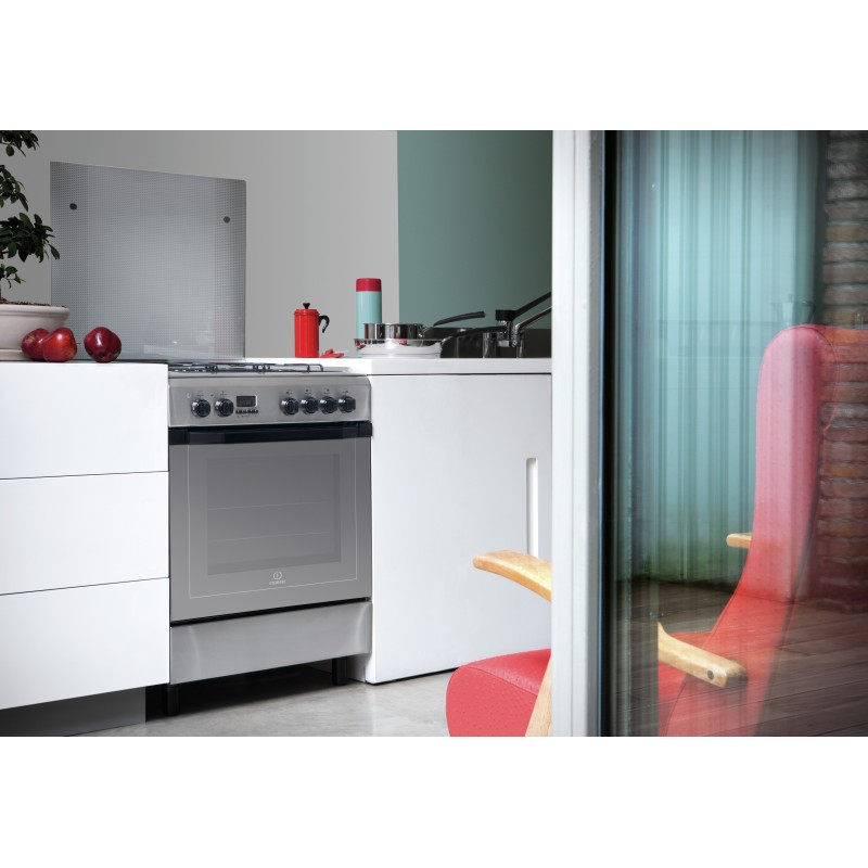 Indesit I6TMH2AF(X) I Cuisinière Gaz Acier inoxydable A