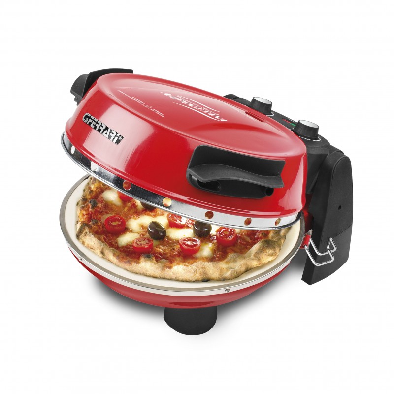 G3 Ferrari Pizzeria Snack Napoletana Pizzamacher Ofen 1 Pizza Pizzen 1200 W Schwarz, Rot