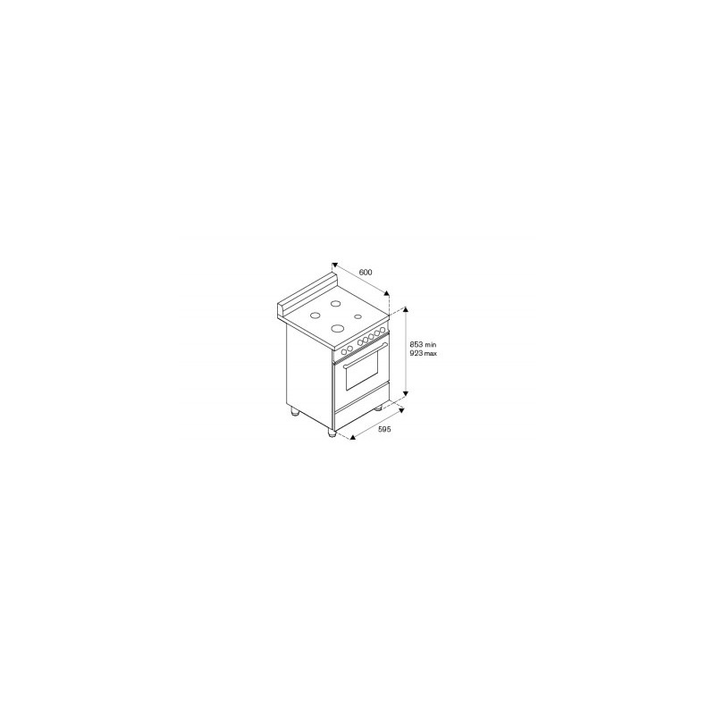 Bertazzoni La Germania Americana AMN664EVIV cocina Cocina independiente Encimera de gas Rojo A