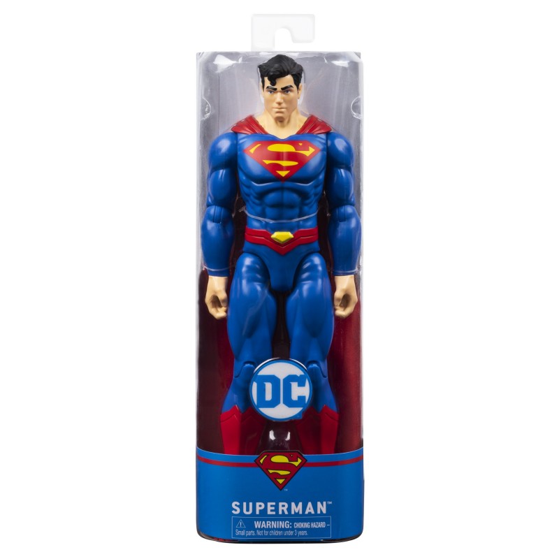 DC Comics - SUPERMAN, Personaggio in scala 30 cm con decorazioni originali e 11 punti di articolazione, dai 3 anni
