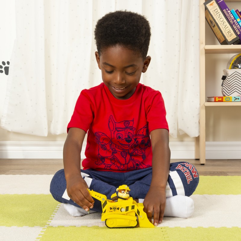 PAW Patrol , Rubble’s Bulldozer Vehicle with Collectible Figure, for Kids Aged 3 and Up