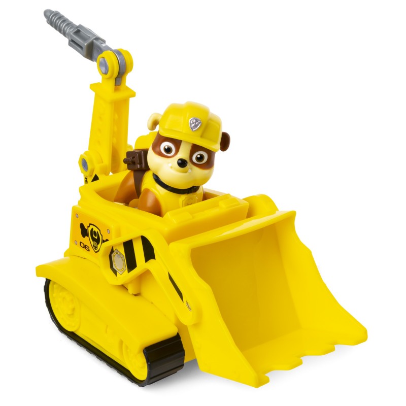 PAW Patrol PATRULLA CANINA - EXCAVADORA + FIGURA RUBBLE - Excavadora Juguete para Niños con 1 Figura Rubble Patrulla Canina -