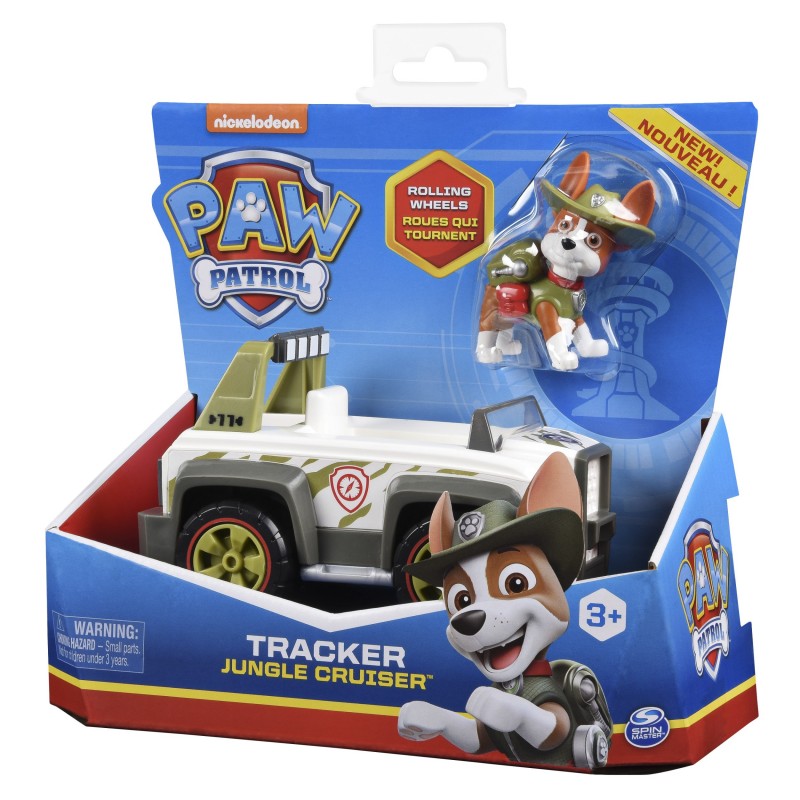 PAW Patrol Dschungel-Fahrzeug mit Tracker-Figur (Basic Vehicle Basis Fahrzeug)