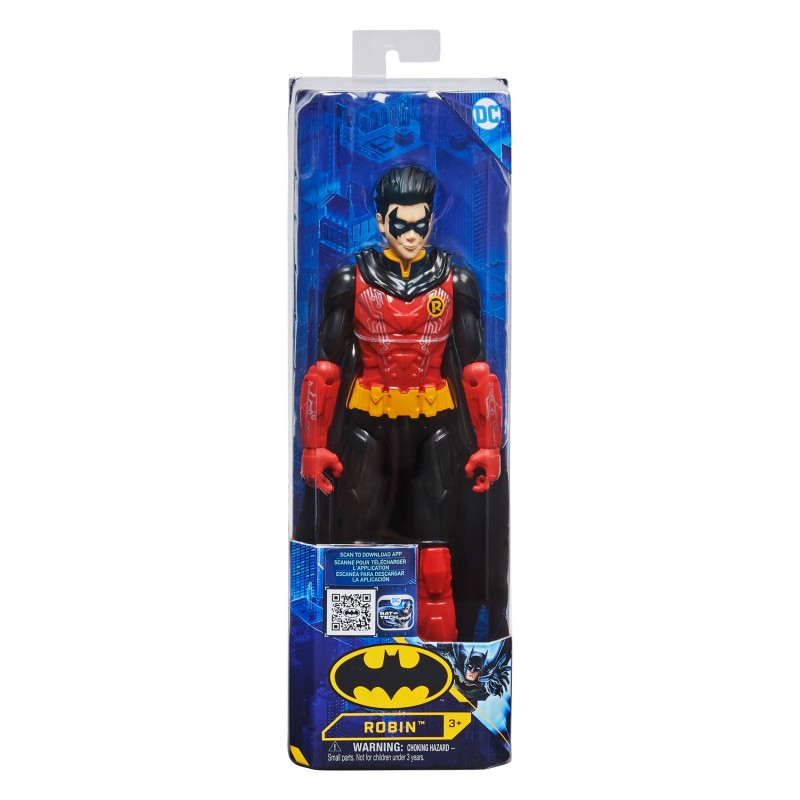 DC Comics 12-inch Robin Action Figure (Red Black Suit), Kids Toys for Boys Aged 3 and up