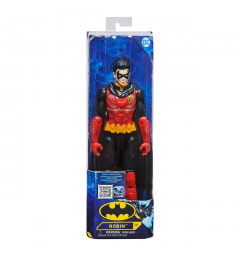 DC Comics 12-inch Robin Action Figure (Red Black Suit), Kids Toys for Boys Aged 3 and up