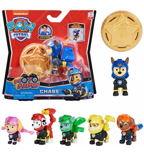 PAW Patrol Moto Pups Spielfiguren mit Abzeichen zum Anstecken, ab 3 Jahren, Hero Pups - Sortiment - Zufallsauswahl des