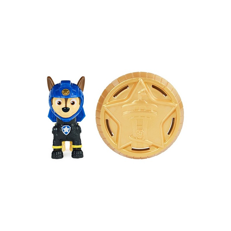 PAW Patrol , Personaggio Moto Pups con distintivo da agente indossabile e zainetto trasformabile, cucciolo a sorpresa, per