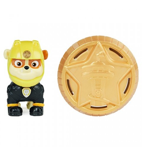 PAW Patrol , Moto Pups Rubble Collectible Figure with Wearable Deputy Badge, for Kids Aged 3 and up